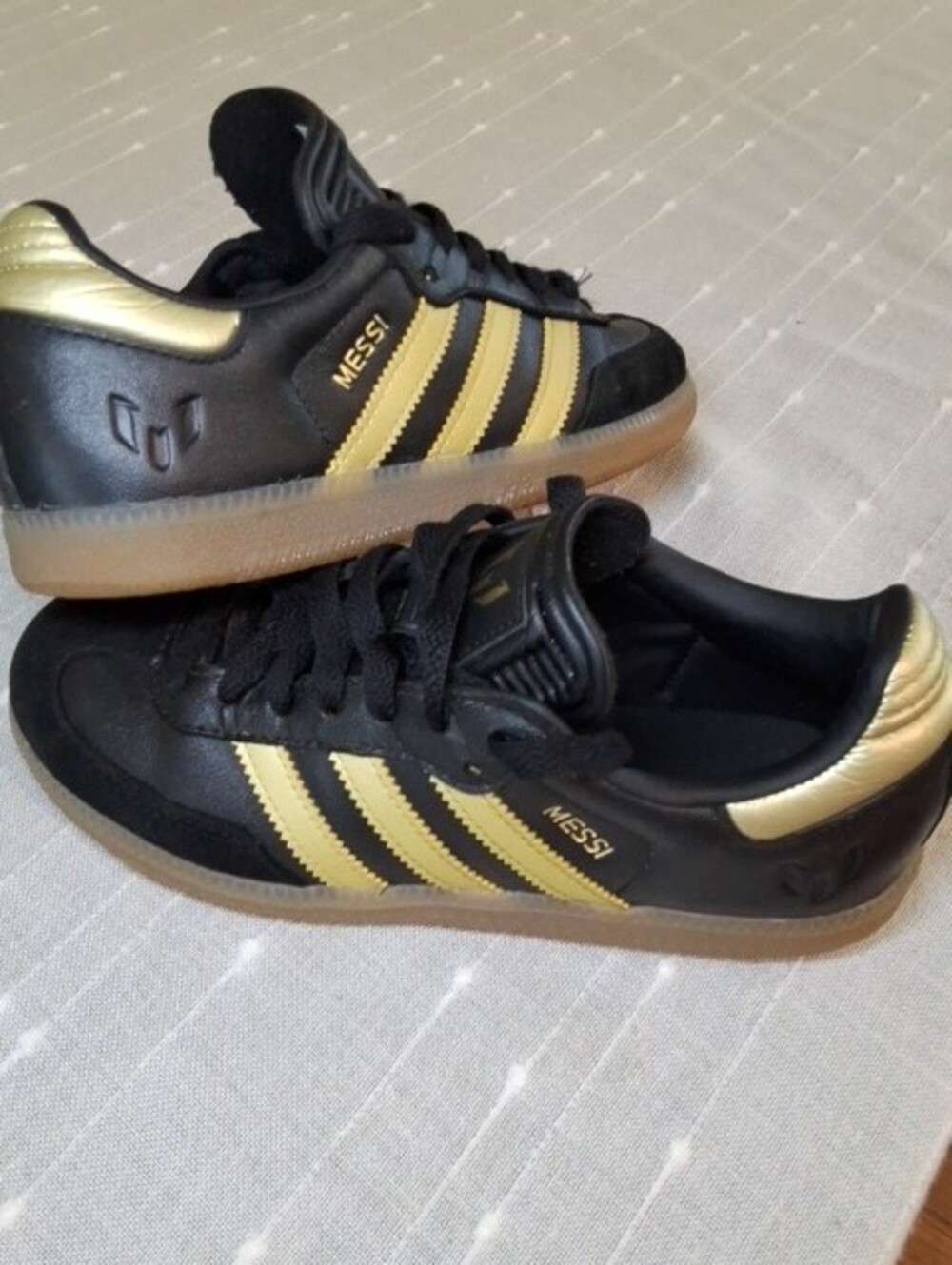 Adidas Samba Messi - Black Gold Kids Size 3